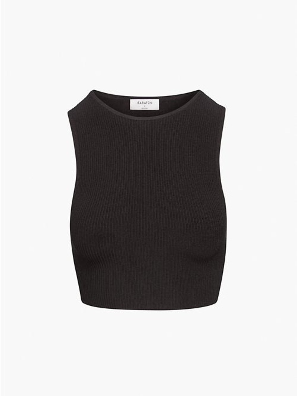 Babaton Black Ribbed Crop Tank